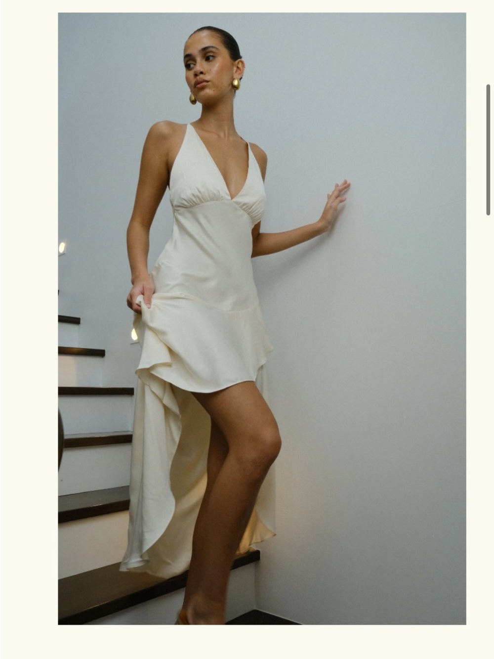Meshki Cream Slip Midi Dress - Picture 3 of 3